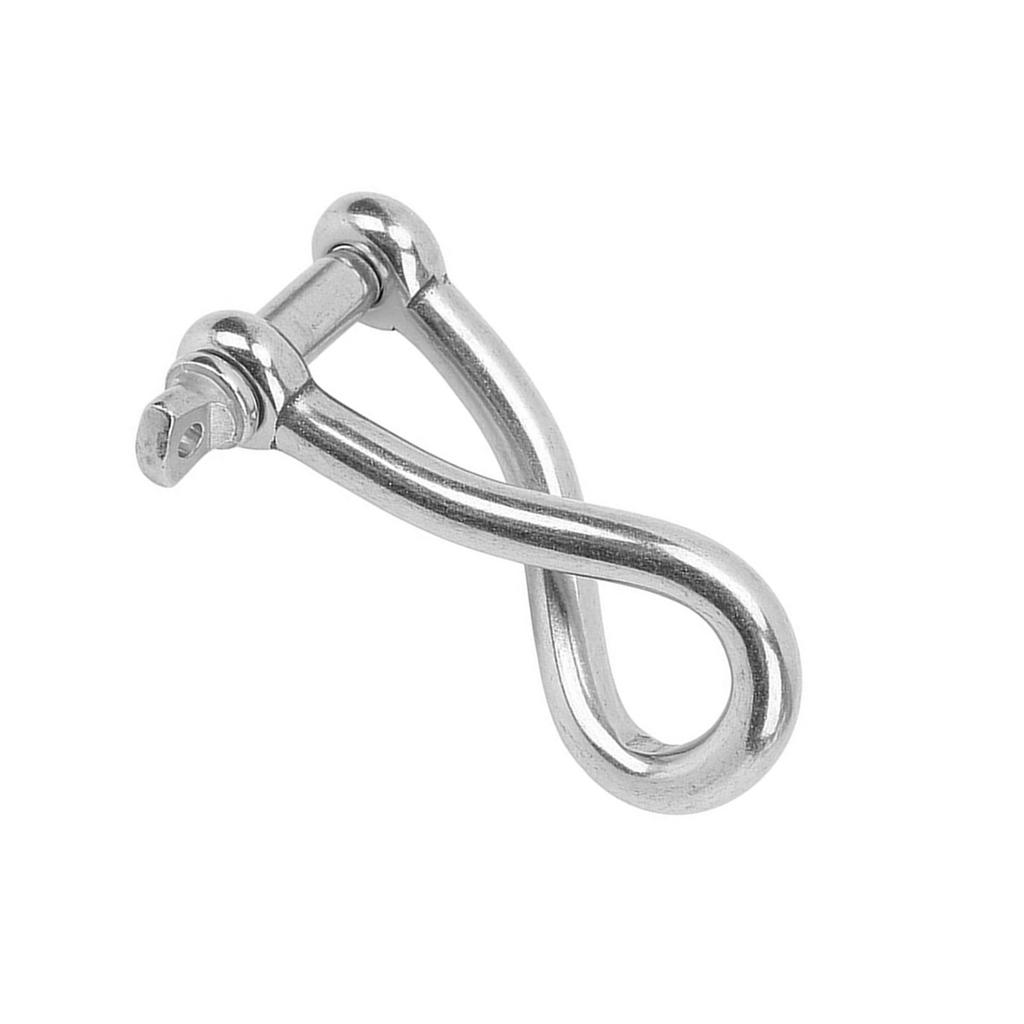 4/5/6/8/10/12mm Screw Pin Shackle Rustproof Twisted Shackle Screw Pin Stainless Twist Shackle Heavy Duty Anchor Shackle