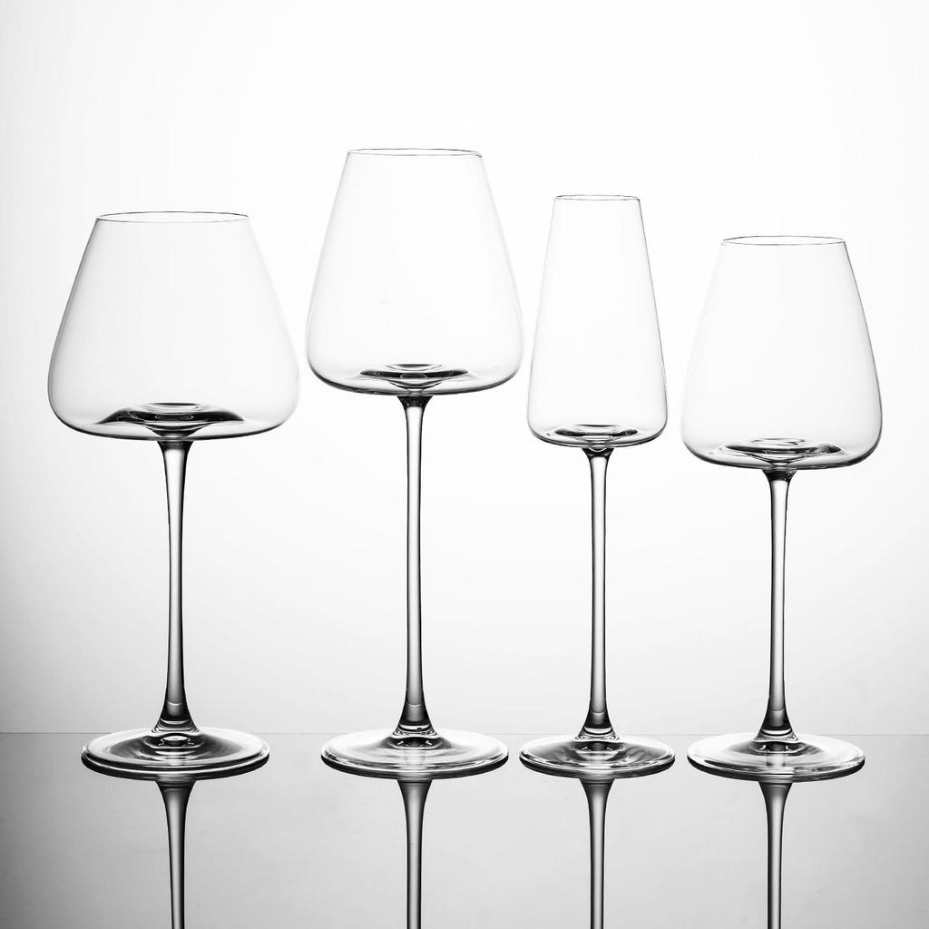 Set di Bicchieri da Vino Rosso Crystal Burgundy a Gambo Alto con Scatola Regalo
