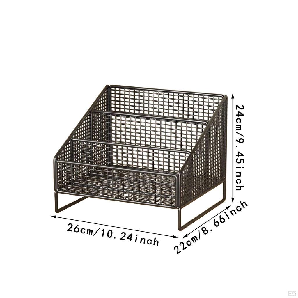 Plattenständer 3 Fächer Aufbewahrungsregal Arbeitszimmer Schreibtisch Organizer Metall