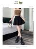 Women's Elastic Waist Pleated Chiffon Mini Skirt - Anti-Exposure, Slimming, Age-Reducing, Versatile Loose Fit for Spring/Summer.
