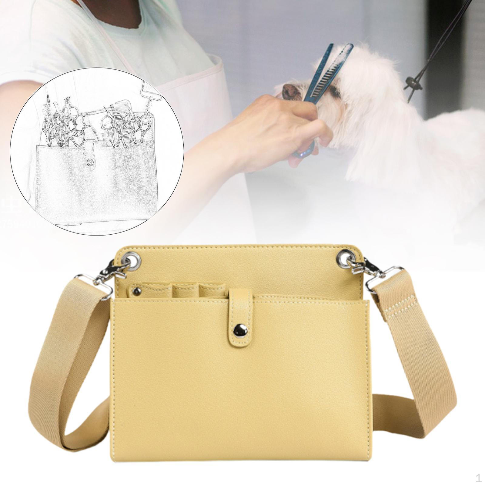 

Парикмахерская сумка для ножниц, чехол для стрижки, искусственная кожа, регулируемый плечевой ремень для жёлтый