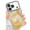 Sandstone Marble Pattern Case For iPhone 17 Pro Max Plating Lens Frame Clear Soft Cover For iPhone 16 15 14 13 Pro Max 11 16E 17E