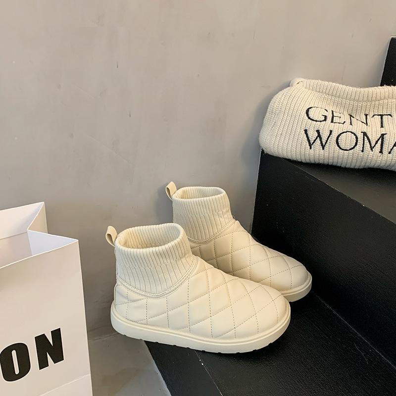This Year's New 2025 Winter Korean Version Velvet High-top Snow Boots Female Students High-top Heightening Casual Warm Cotton Shoes