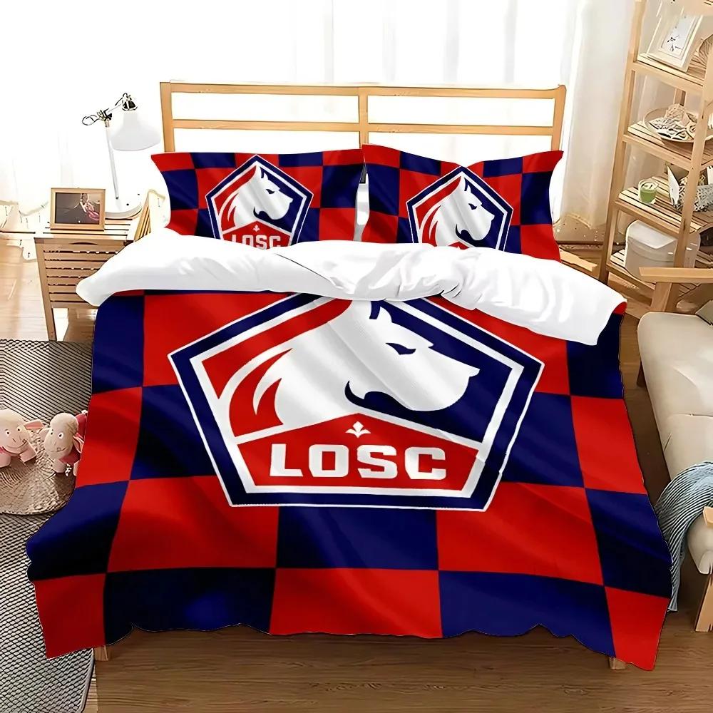 Lille OSC Bedding Set,Single Twin Full Queen King Size,Football Club Baby LOGO Bed Set Kid Bedroom Bedding Sets