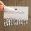 Silver Color Butterfly Earrings Set For Women Girls Vintage Pearl Circle Geometric Twist Hoop Earrings Trendy Jewelry Gifts