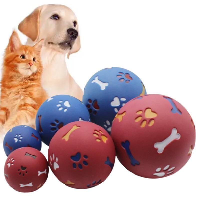 Interactive Ballgnawing Dog Rubber Rotate Leaky Food Balls Pet Durable Toys
