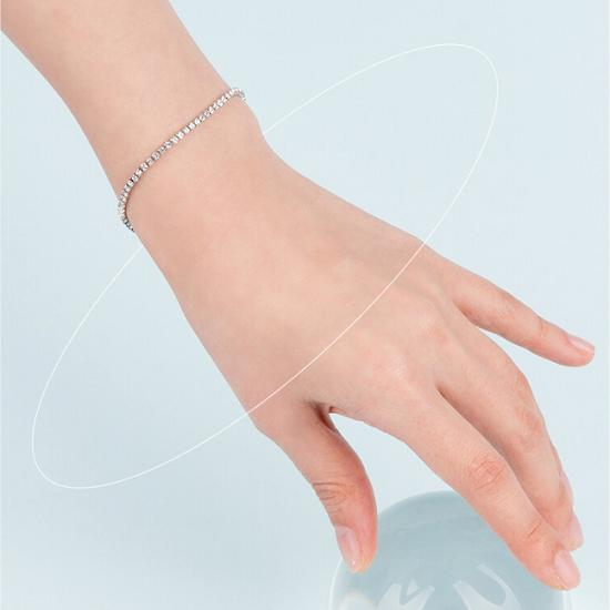 AUGUST ALICE Crystal Line Bracelet_Silver