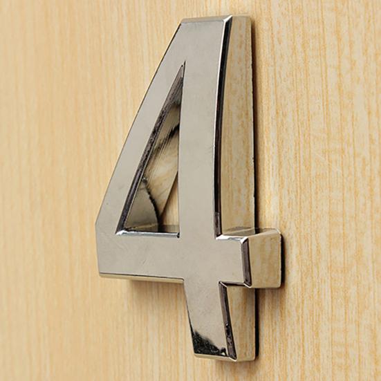 Digit Polished Number Sticker Plated Plate Pattern Nickel Sign Number Decal for Hotel