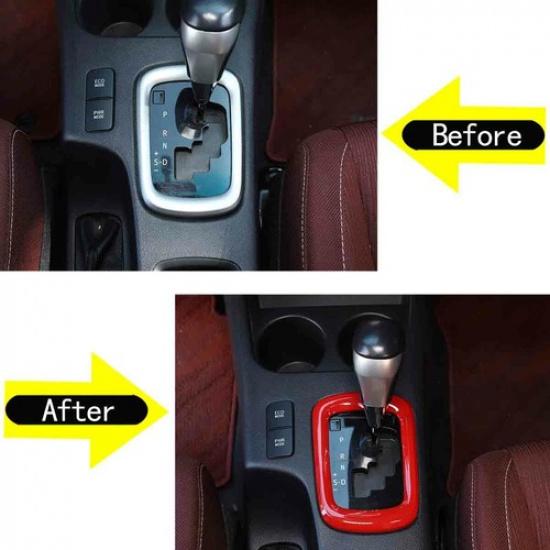 Red ABS Interior Gear Shift Frame Cover Trim For Toyota Hilux 2015-