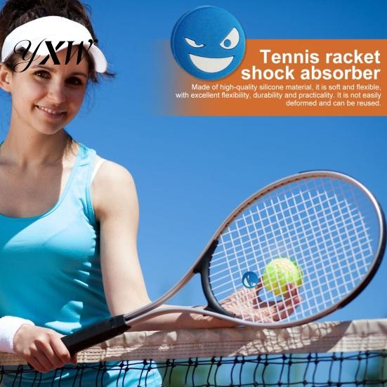 Smorzatori per Racchette in Silicone Tennis Vibrazione Shock Assorbitori Durevoli Riutilizzabili Faccina Sorridente Smorzatore Corde Racchetta