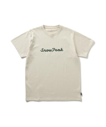 Snow Peak Typography T-Shirt TS-25AU003, Short Sleeve, Men's and Women's, IVORY, Size S