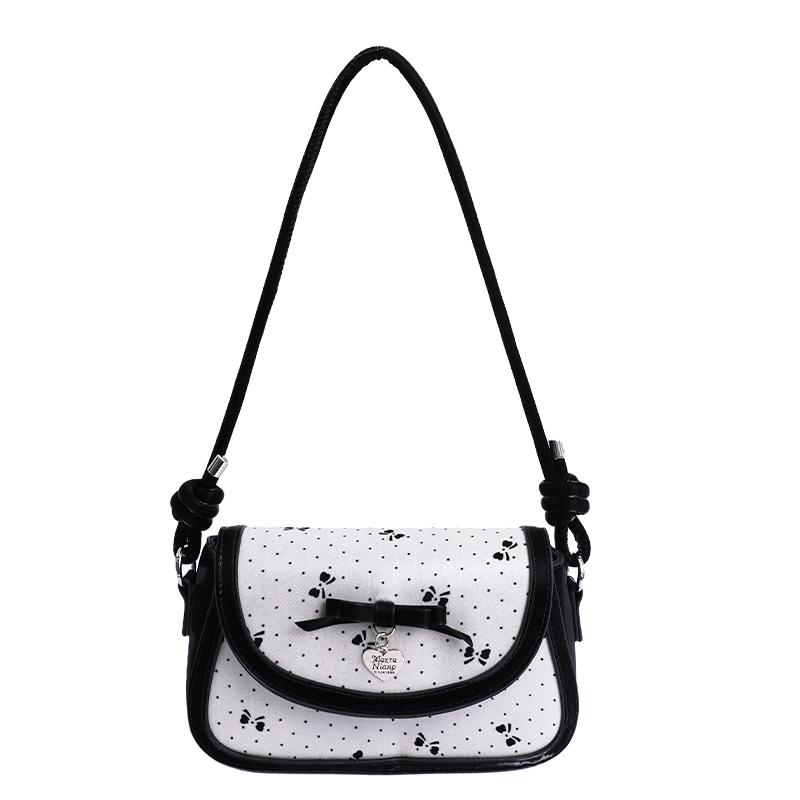 

2025 Fashion New Dot PU Square Shoulder Bags High Quality Popularity Cute Designer Style Color Matching Crossbody Bags for Women чорний