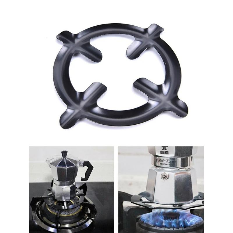 1pc/2pc Cast Iron Gas Stove Ring Pot Reducer Grates Cooker Plate Coffee Moka Pot Stand Durable Heat Resistant Cooktop Shelf