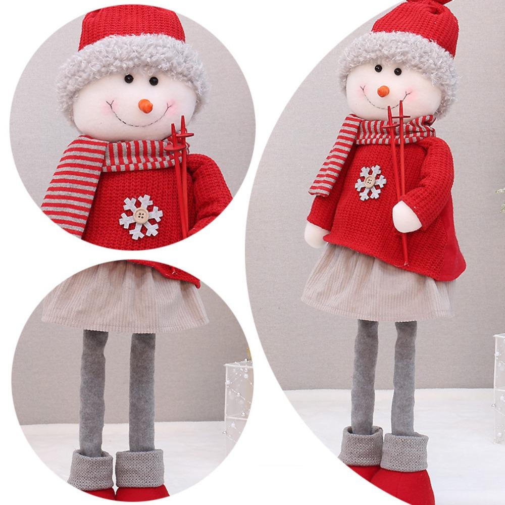 Soft Snowman Elk Telescopic Doll Santa Claus Merry Christmas Decoration  New Year Supplies