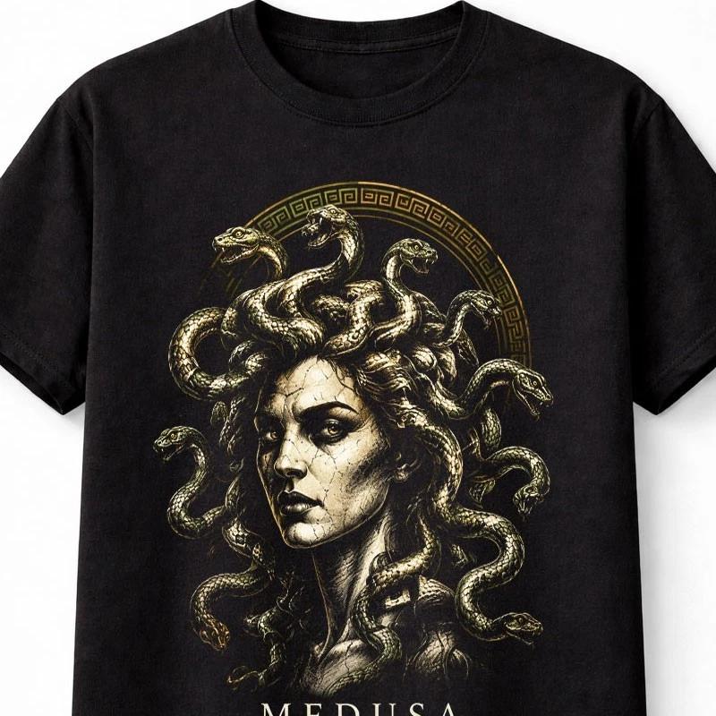 Medusa Greek Mythology Snake Goddess Horror Gothic Unisex TShirt S