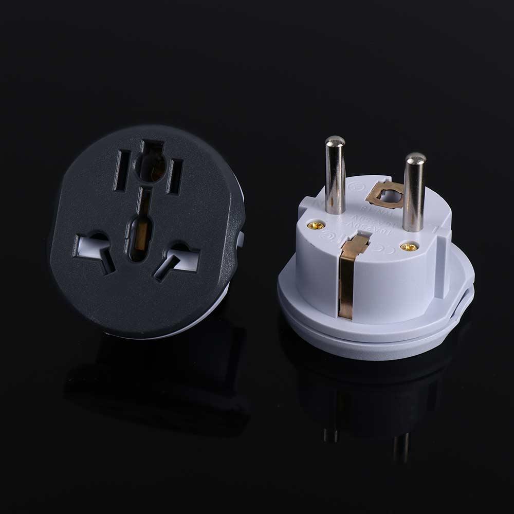2 Round Pin Socket 16A 250V Europe Plug Plug Converter EU Plug Adapter AU UK CN US To EU Plug EU Plug Power Plug Adapter