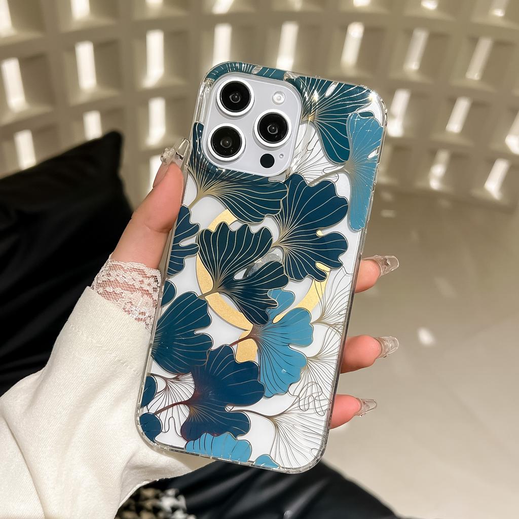 IMD Lamination Is Suitable for Apple 16ProMax Phone Cases, N52 Gaussian Magnetic High-transparency IPhone15 Fresh Flowers