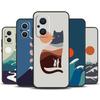 Cat Mount Fuji Japan Wave Landscape Funda For OPPO Reno 10 Pro 8 4 5 6 7 Lite 8T 4Z 5Z OPPO Find X5 Pro X3 X2 Neo X6 Pro Case