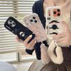 Winter Velvet 3D Bow Button Phone Case for iPhone 17/16 Pro Max/15/14