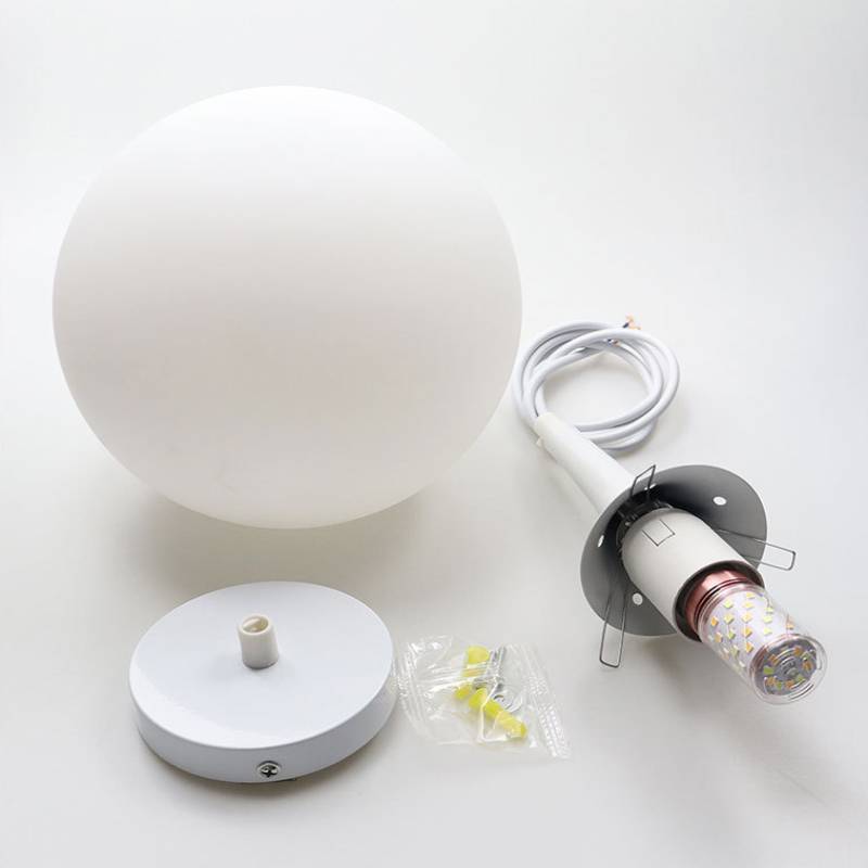 Moderne einfache Einkopf-Milchweiß-Glaskugel-Kronleuchter E27 Restaurant Bar Küche Bar Garderobe Lampen