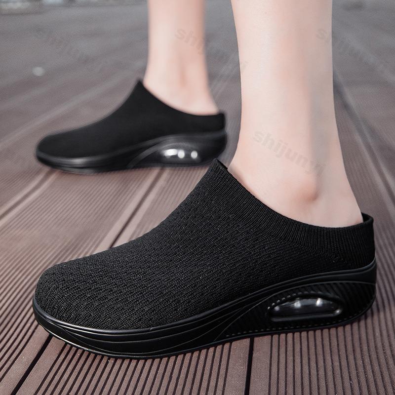 Fashion Women's Casual Slippers 2025 Summer Breathable Lightweight Female Shoes Outdoor Soft Women Sneakers Fashion Tennis Half Slippers