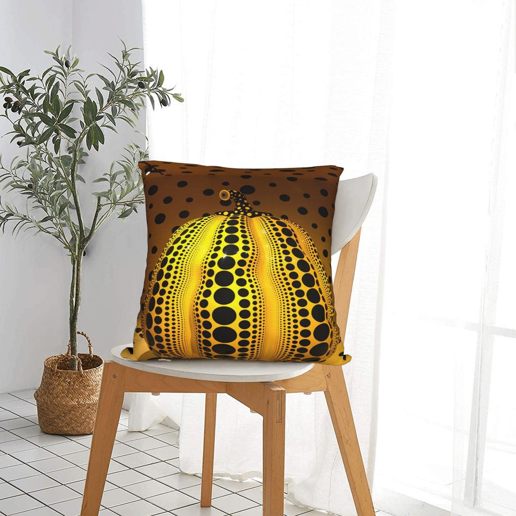 Pillow Cover Yayoi Kusama Abstract Face Japanese Artist Vintage Pillow Case For Sofa Home Decoration Pillowcases