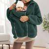 Women's Fashionable Oversized Matching Family Set: Kangaroo- Mother-and-Child One-Piece Solid-Color Shearling Coat