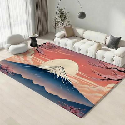 Landscape M Mount Fuji Floor Mat Eco Friendly Flannel Doormat Non Slip Odorless Soft Short Plush Indoor Floor Rug