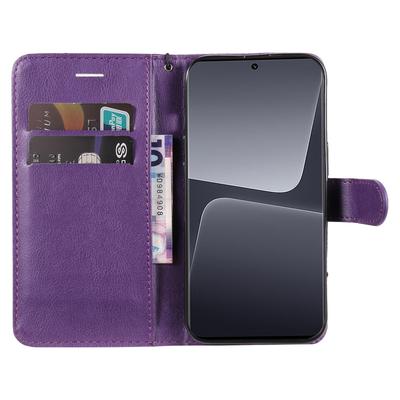 For Xiaomi 13 Pro 5G Case Solid Color Leather Mobile Cover Wallet Stand with Strap