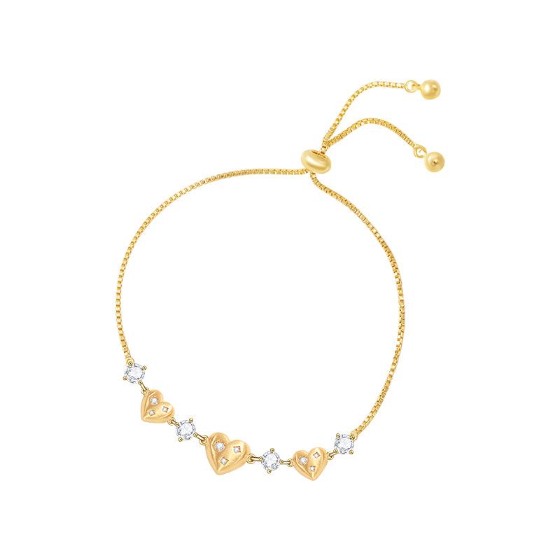 

Elegant Zircon Heart Drawstring Bracelet - Luxurious, High-End Jewelry for Women Copper Alloy