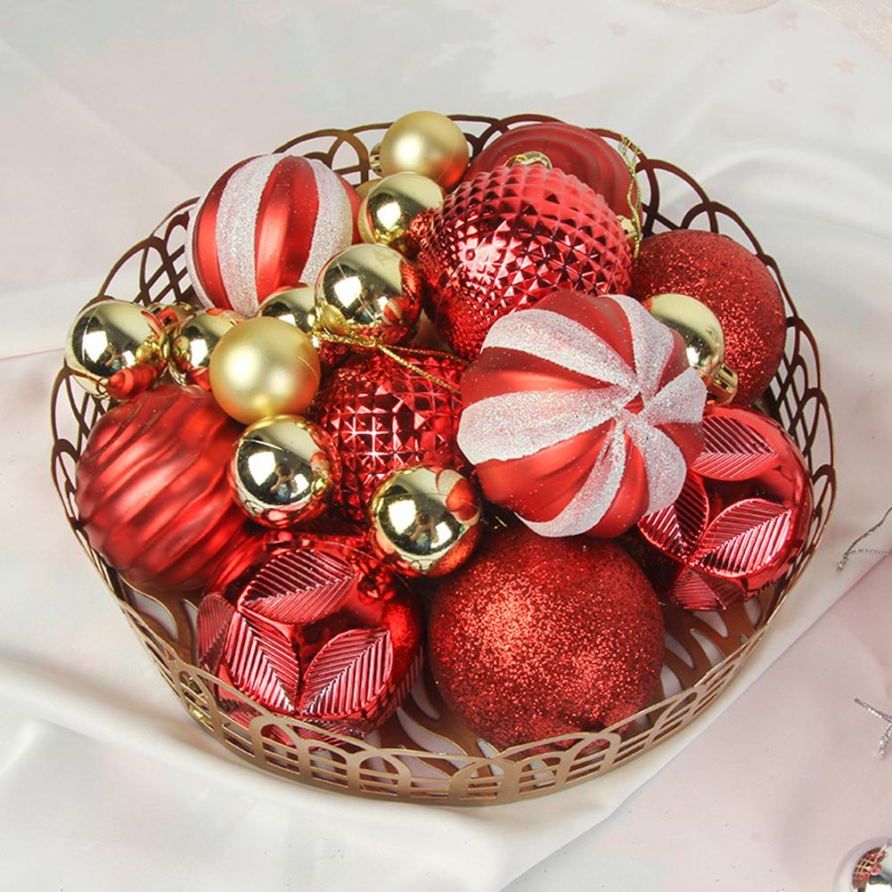 26pcs/set Christmas Ball Ornaments 3cm 6cm Christmas Ball Gift Box Set For Tree Pendant