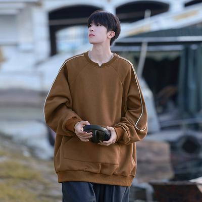 Round Neck Versatile Sweatshirt for Men Spring and Autumn New Loose Casual Jacket Men's Youth Pullover Tops for Men