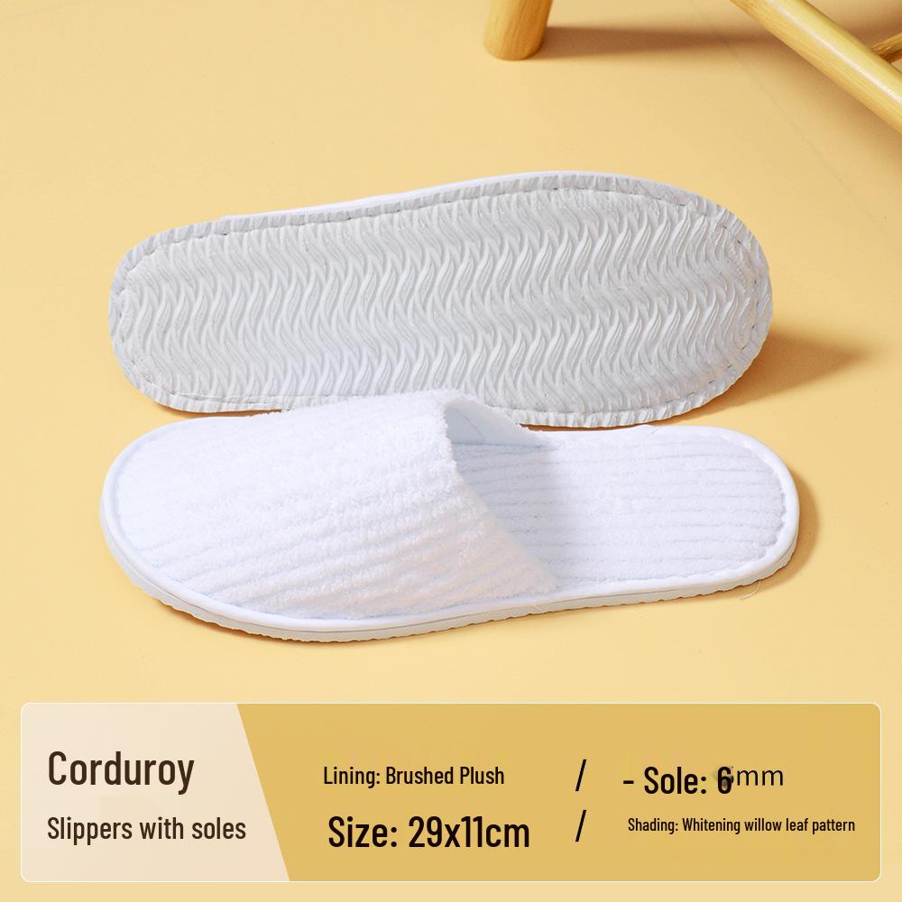 Winter Thickened Coral Fleece Anti-Slip Hotel Slippers for Home