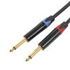 3.5mm 1Celsius8 Inch Male To Dual 6.35mm 1Celsius4 Inch TS Male Cable Stereo 1Celsius4 To 1Celsius8 Cable for Amplifier Mixer