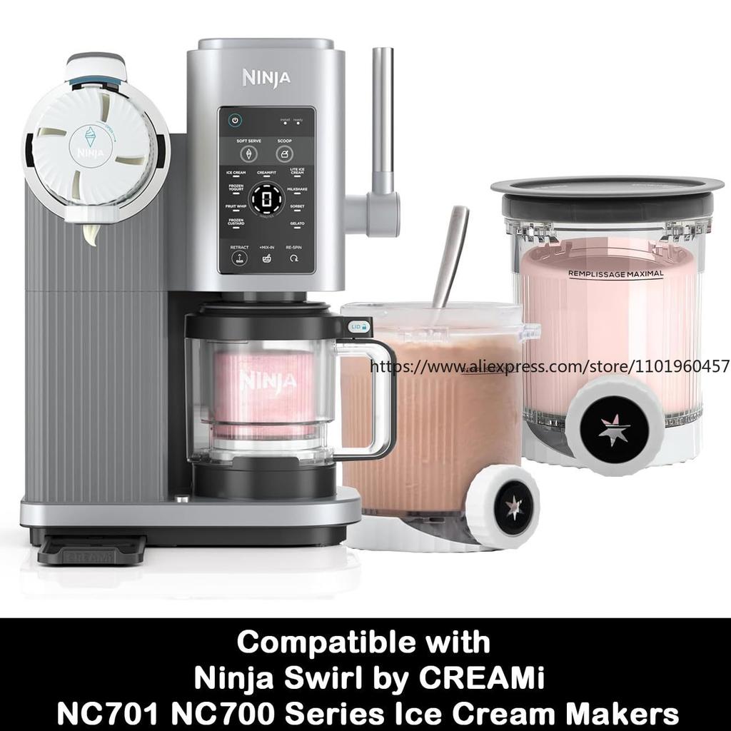 Ersatzbehälter für Ninja Swirl von CREAMi Pints und Deckel, Creami Swirl Pint-Behälter kompatibel mit NC700