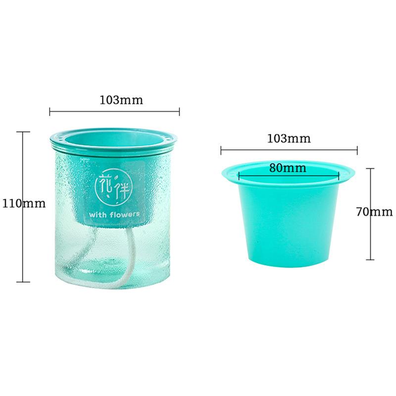 

1 шт. Ленивый самополивающийся цветочный горшок Автоматическое водопоглощение Суккуленты Аквакультура Прозрачный круглый пластиковый цветочный горшок зелёный