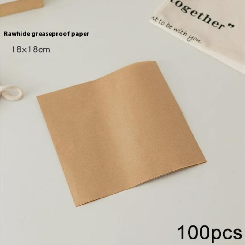 100 Pcs Baking Tools Parchment Paper Food Grade Grease Paper Bread Sandwich Burger Fries Wrappers Cookie Kitchen Baking Paper