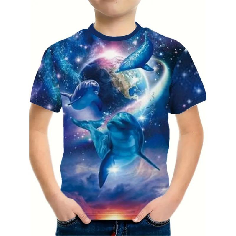3d Print Retro Animal Top Tee Shirt Kids Boys Clothes Short Sleeve Casual Children's Clothing Fashion T Shirt For Boys