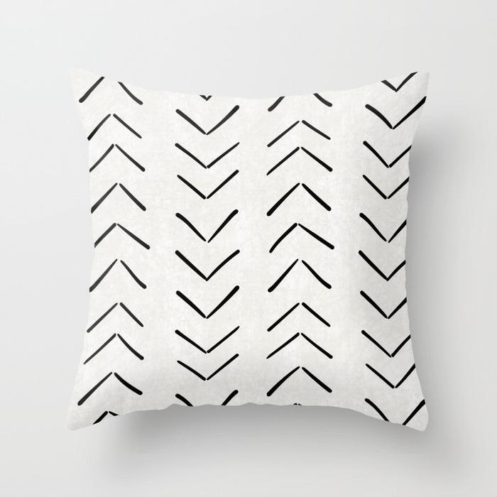 Nordic Simple Black and White Geometric Pillowcase Casual and Fashionable Fabric Home Bedside Sofa Waist Cushion Cover