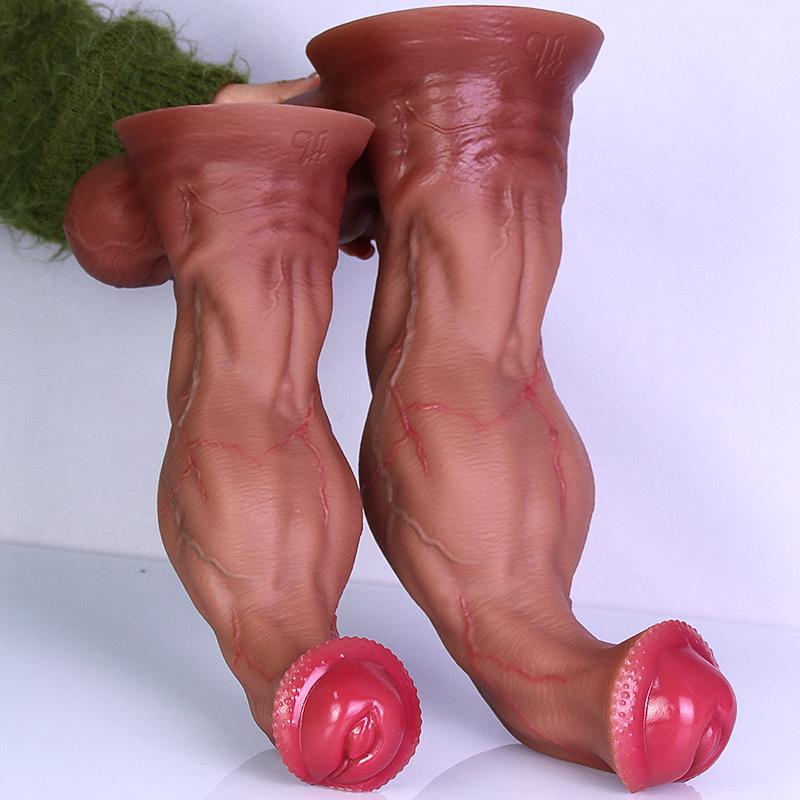43CM XXXL Realistic Thick Silicone Dildo Smooth Surface Strong Suction Cup 5 Sizes Extra Large Body Safe Adult Toy