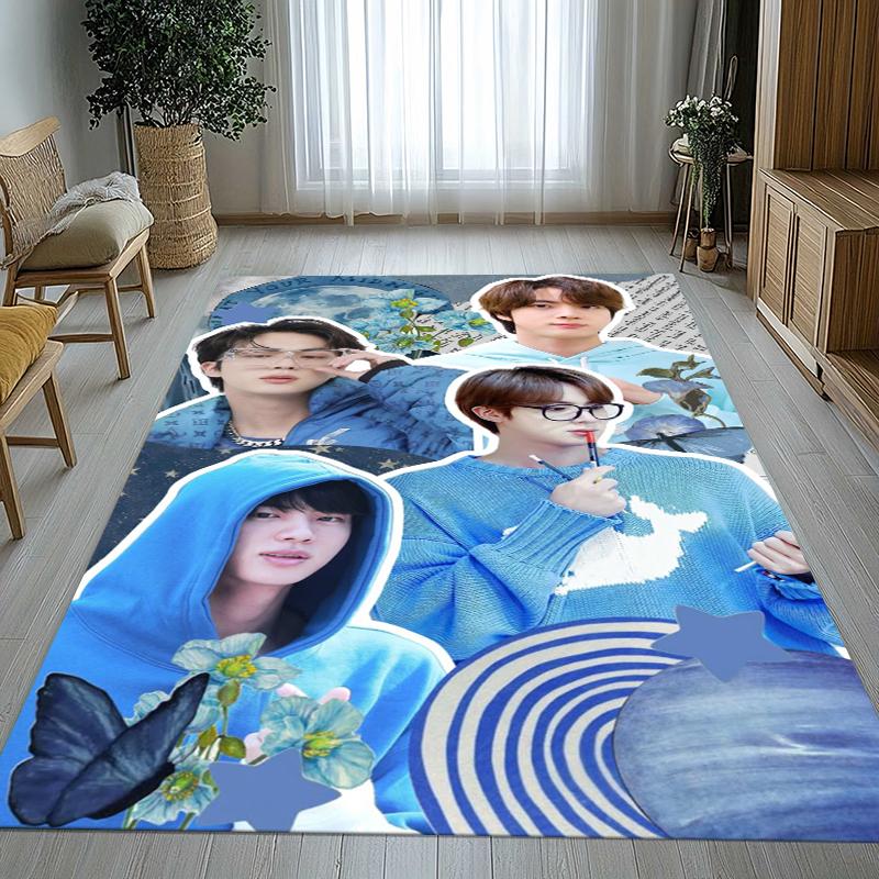 Kim Seok Jin Kpop B-BTS Living Room Non-Slip Area Rug Soft Carpet for Bedroom Kids Playroom Sofa,Home Decor Doormat Gift