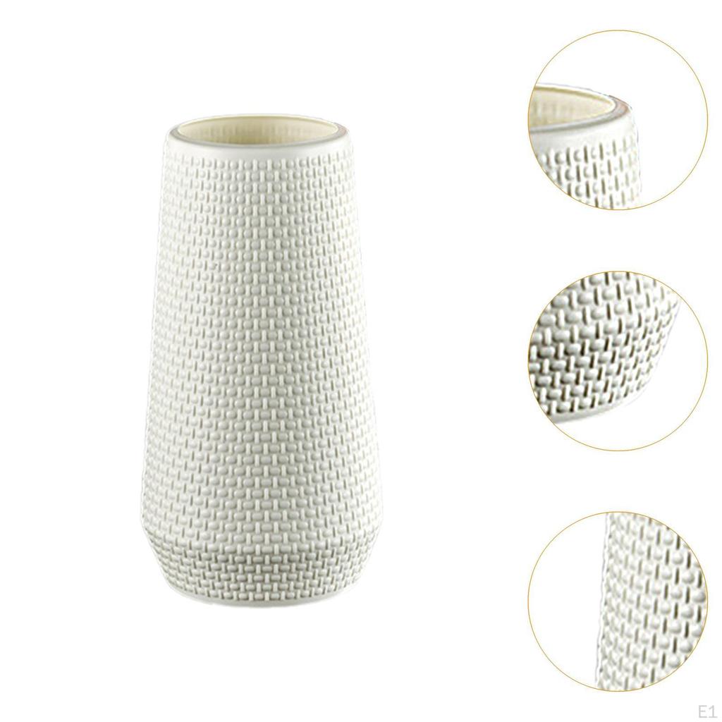 Plastic Texture Vase Centerpieces Decor 4.1x10inch Versatile Table Ornament for Mantel End