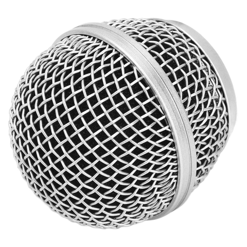 Microphone Grill Metal Accurate Microphone Replacement Head with Built in Blowout Prevention Cotton for Singing