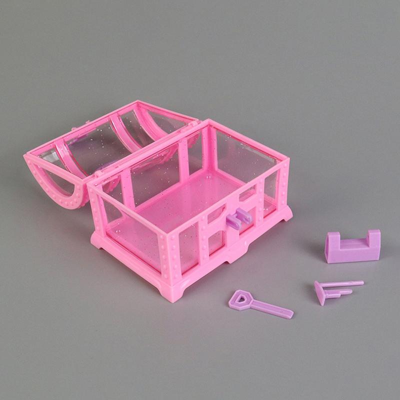 Cutie de Machiaj Mini Drăguță Cutie de Jucării din Plastic cu Lacăt Decorațiune Tezaur Ornament Caz de Toaletă