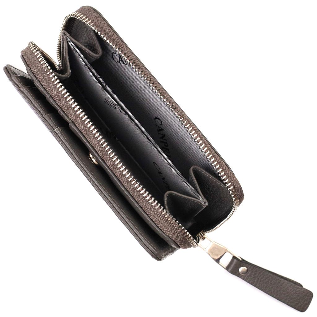 Ausgezeichnete mittelgroße Damenbrieftasche aus echtem Narbenleder CANPELLINI 21908 Grau