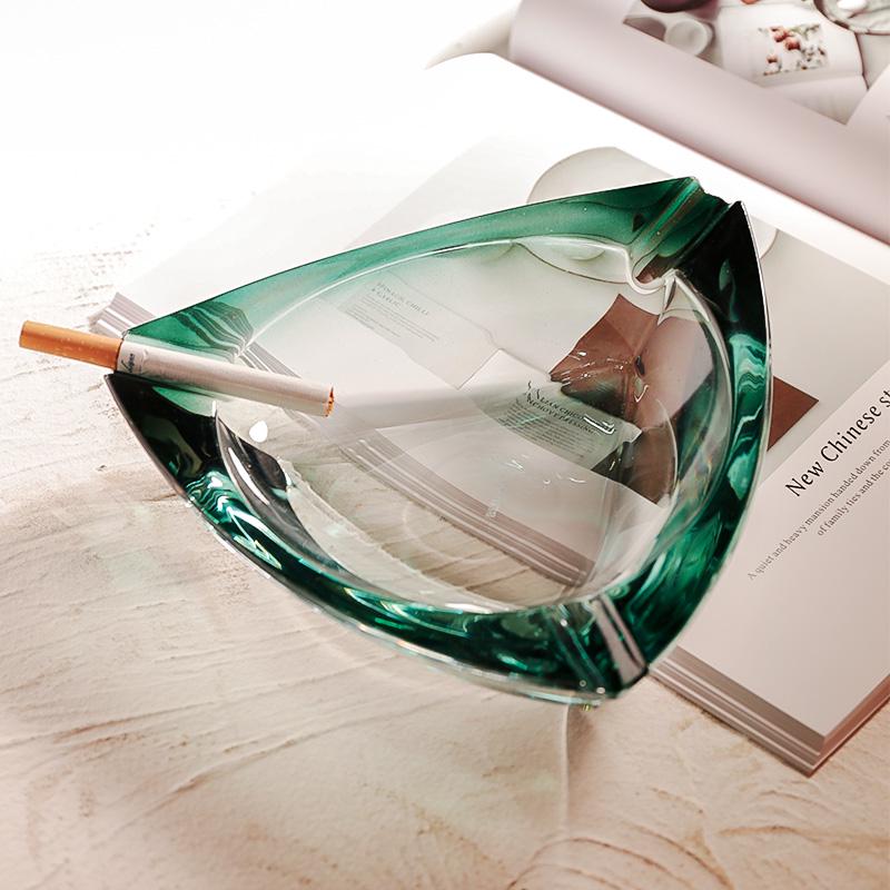 Large Crystal Glass Ashtray: Light Luxury Creative Decor for Home, Office, or Living Room