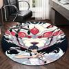 1pc Demon Slayer Tanjiro Kamado Round Carpet - Anime Cartoon Design Office Chair Mat Non-Slip Rug for Home Decor Living