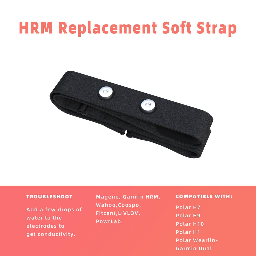 1 stk Pulsklokke Erstatningsreim Kompatibel med Polar H7 H9 H10 Coospo Wahoo Tick Garmin Magene Sensor Bånd Belte