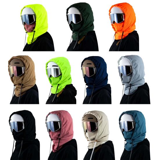 Yousheng Skiing Hat Waterproof 3-in-1 Thickened Fleece Lining Outdoor Riding Headgear Adjustable Drawstring Snowproof Thermal Hood