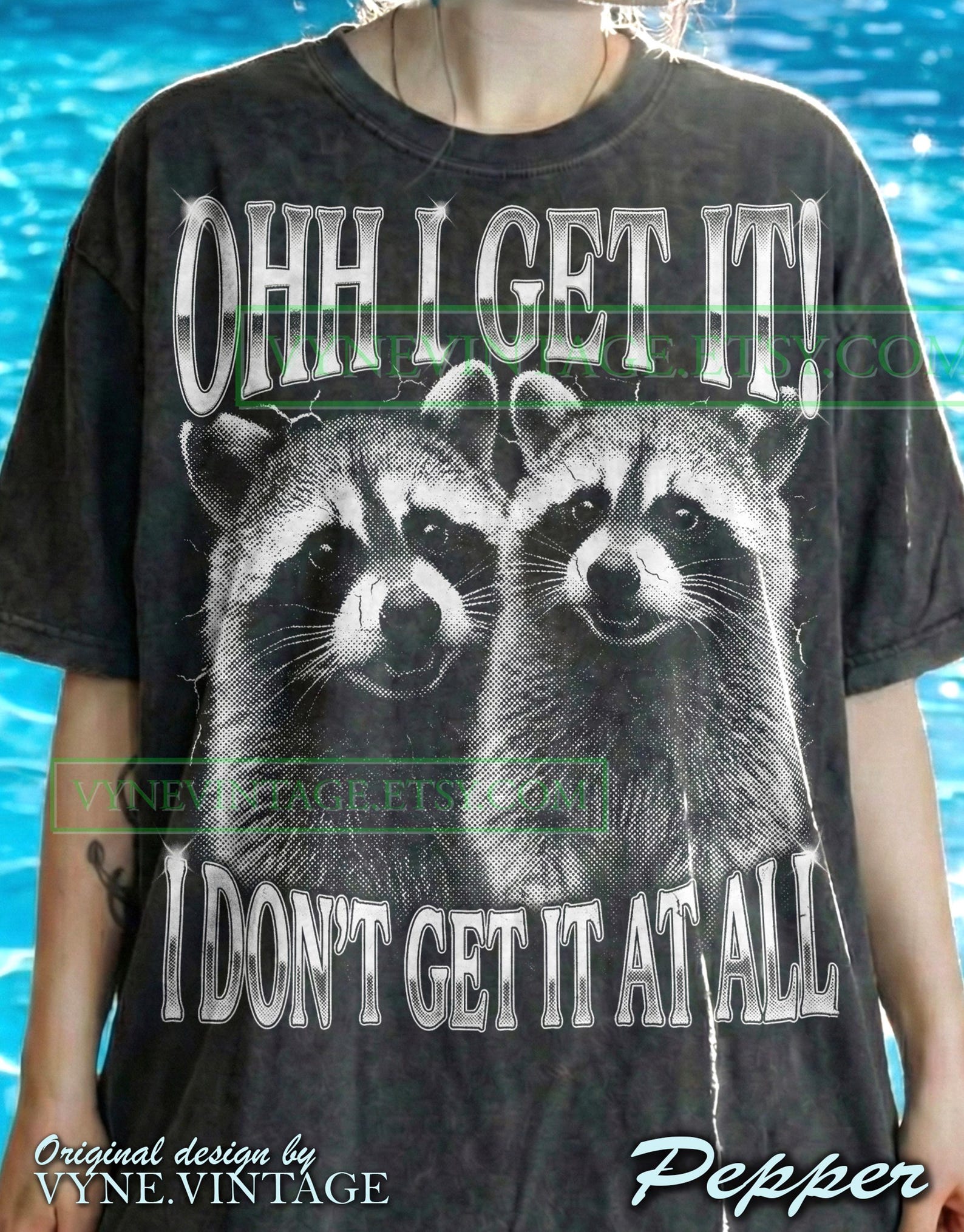 Ohh I Get It Raccoon Comfort Colors® Tshirt, 90S Vintage Tees, Bootleg Rap Sweater, Funny Trash Panda Tanktop, Retro Y2K Streetwear 2XL